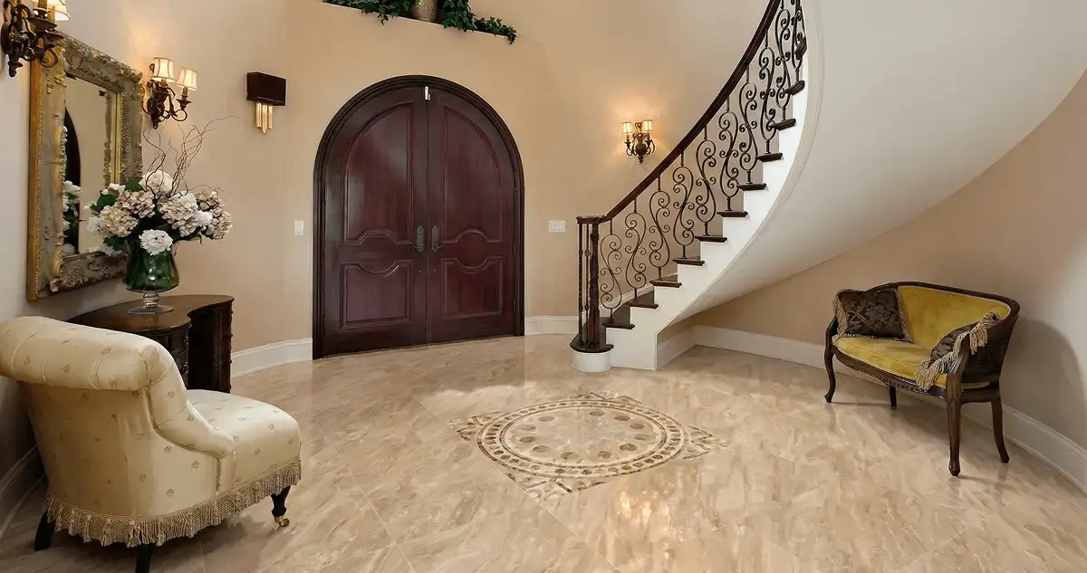 Entrance hall with professionally installed ceramic tile flooring in Sarasota FL