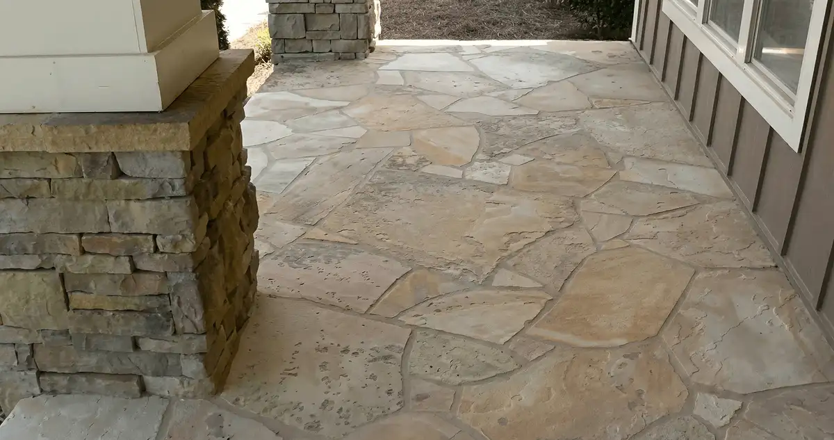 House entrance with professionally installed stone flooring in Sarasota FL